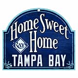MLB Tampa Bay Rays 11-by-9 Wood "Home Sweet Home" Sign