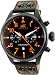 Adee Kaye AK7234-M Men's Black IP Classic Retro Chronograph Watch Leather Band