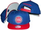 Detroit Pistons Blue/Red Two Tone Snapback Adjustable Plastic Snap Back Hat / Cap
