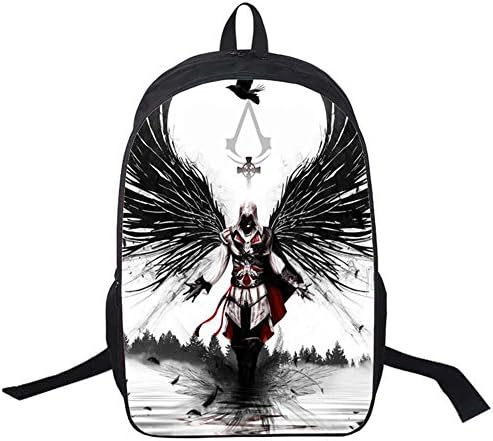 Follow918 Assassin's Creed Series Unisex School Backpack,Upgrade Cartoon Casual/Travel Shoulder Bag,Teens Book Bag,11.4"(L) x 6.3"(W) x 16.5"(H)