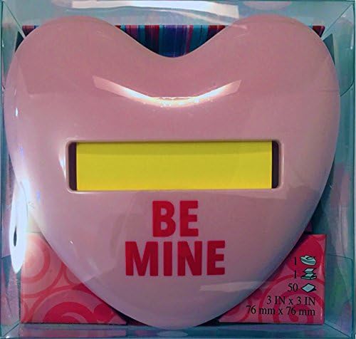 Post-it Dispenser with Be Mine Imprint. 50 Sheet 3x3 Note Pad. New, Pink Color