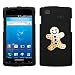 SAMSUNG AT&T ANDROID GALAXY S CAPTIVATE I897 HARD PLASTIC DESIGN BLACK AND WHITE CHRISTMAS WINTER GINGERBREAD MAN COOKIE SWAROVSKI CRYSTAL DIAMOND SNAP ON CASE COVER