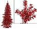 6' Pre-Lit Ruby Red Wide Cut Tinsel Artificial Christmas Tree - Red Lights