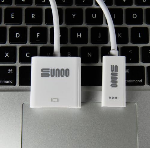 SUNQQ Bundle - Premium Mini DisplayPort (Mini DP) (Thunderbolt) to HDMI Female Adapter + Mini DisplayPort (Mini DP) (Thunderbolt) to VGA Cable