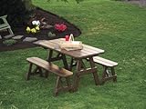 Outdoor 6 Foot Traditional Pine Picnic TABLE ONLY - PAINTED- Amish Made USA -Tractor Red