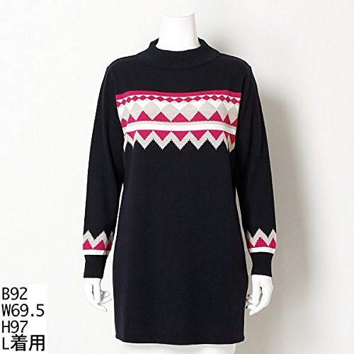 ピサーノ（PISANO） 全2色【大きいサイズ】【L・LL】幾何柄ジャカードニットのチュニック