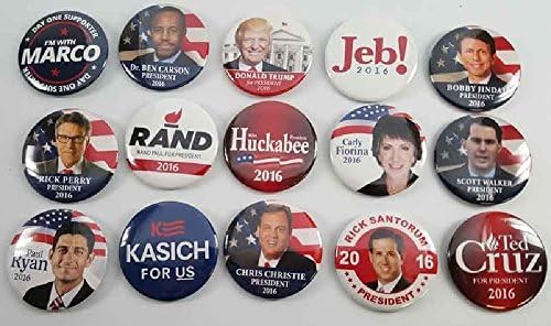 2016 Republican Candidates Set of 15 Buttons Different Candidates!