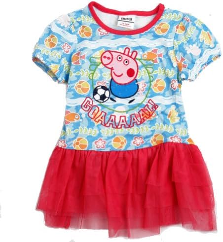 Fashion Printted Papper Pig Withembroiderysleeve Lace Girl Pricessdresses