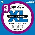 D'Addario EXL120-3D/3セットパック ダダリオ エレキギター弦