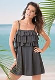 Roamans Plus Size Ruffle Trim Swimdress