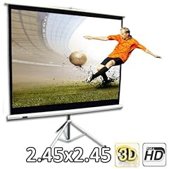ULTRALUXX PROFI XXL Stativleinwand 245 x 245 cm 1:1 Format (346 cm Diagonale) - Formate einstellbar - HDTV Leinwand Full HD gegeignet
