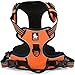 OLizee® New No Pull Dog Harness Outdoor Adventure Reflective Markings Pet Vest with Handle Adjustable Protective Nylon Walking Pet Harness Variety of Sizes and Colors,Orange M