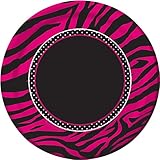 Creative Converting Pink Zebra Boutique Round Dessert Plates, 8 Count