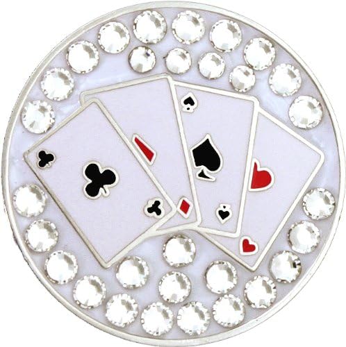 Bella Crystal Collection-USA Hat Clip Set, Aces Silver