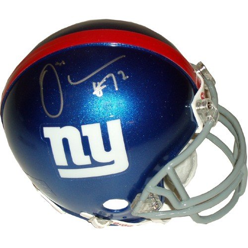 Osi Umenyiora Autographed/Hand Signed New York Giants Mini Helmet