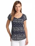 Lucky Brand Womens Inside Out Bandana Raglan Tee