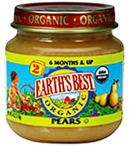 Earth's Best Organic 2nd Pears, (6 months & up), 4 Ounce Jars (Pack of 12)