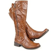 JANE KLAIN Damen Winter Stiefel, Reiterstiefel, schoko braun antic