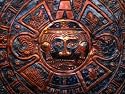 Aztec Calendar on Beaten Copper, Mexico City, Mexico Stretched Canvas Poster Print
