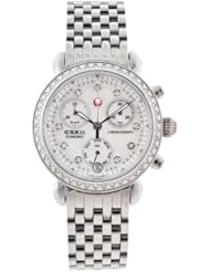 Michele Womens CSX Diamond Bezel Silver-tone Chronograph Watch