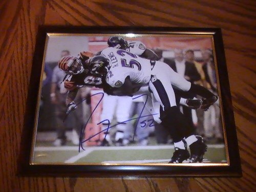RAY LEWIS AUTOGRAPHED 8X10 PHOTO BALTIMORE RAVENS COA