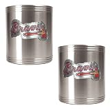 Atlanta Braves Primary Logo 2 Piece Stainless Steel Can Holder Set