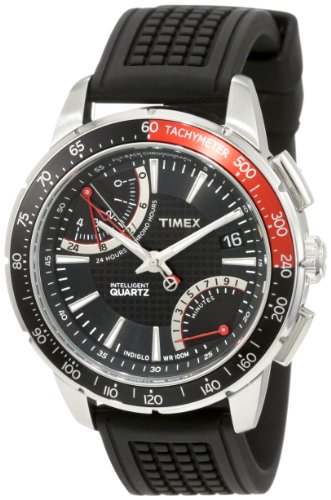 Timex Men's T2N705 Intelligent Quartz SL Series Fly-Back Chronograph Black Silicone Strap Watch