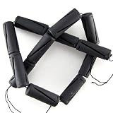 35mm matte black stone carved cylinder beads 16"