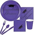 Congratulations Graduate Party Pack for 48 Guests - Royal Purple