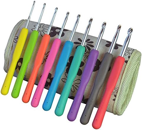 Haven for Hands Crocheting Needles Scissors and Supplies Kit with Zipper Pocket Cloth Case - Beige