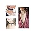 Outee Choker Necklace Set Black Velvet Choker Tattoo Necklace Classical Gothic Chokers for Women Girls (9 Pcs)