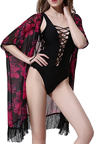 Youngbox Chiffon Swimsuit Cover Up Floral Beach Dresses Tunic