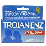 Trojan-enz Latex Condoms, Spermicidal Lubricant, 12-count Boxes (Pack of 3)