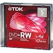 4x Rewritable DVD-RW - 5 Pack