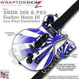 Rising Sun Blue WraptorSkinz Skin fits XBOX 360 & PS3 Guitar Hero III Les Paul Controller (GUITAR NO