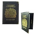 Real Leather Passport Holder - Black