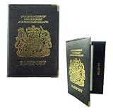 Real Leather Passport Holder (Black)