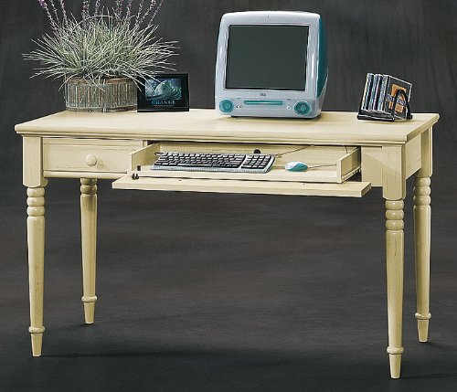 Antiqued Cream Computer Table with Pull Out Keyboard Harbor View Antique Cream Collection by Sauder