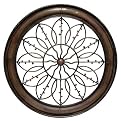 Black Flora Decorative Wall Hanging with Mahogany Finish Frame