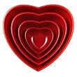 Zak Designs 4-Piece Heart-Shaped Serving Bowl Set, Red