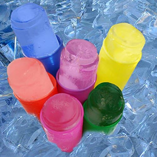 Amazing Chill Pops Maker~Set Of 6 No Spill Plastic Popsicle Silicone Ice Molds~Assorted Fun Mixed Colors~FDA Approved BPA FREE~Classic No Spill Easy To Clean Dishwasher Safe Flexible Push up Design Freeze And Enjoy A Healthy Treat~Lifetime Guarantee