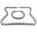 Yeidid International Men's Stainless Steel Mechanic Bracelet Necklace Link Byzantine Chain Set Silver Color