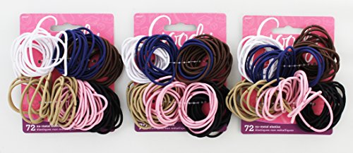 Goody - Ouchless No Metal Gentle Elastics, Assorted Colors, 72 pack (2-Pack)