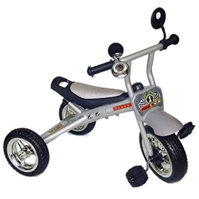 bike*star Kids Children Trike Tricycle with handle - Colour Silver