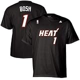 NBA adidas Miami Heat #1 Chris Bosh Black Net Player T-shirt (X-Large)