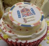 Queens Diamond Jubilee 1.5 Inch Edible Rice Paper Cup Cake Decoration Toppers x12