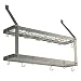 Rogar Estate Wall-Mounting 2-Shelf Wine Rack - Hammered Steel/ Chrome