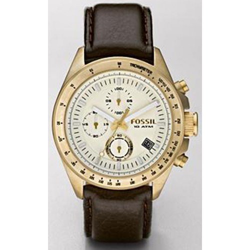 Fossil Women:Fossil Decker Leather Watch - Brown with Vintaged Bronze Images