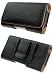 PCMICROSTORE Apple iPhone Black Leather Texture Horizontal Holster Carrying Case With Belt Loop And Clip
