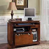 Home Styles Homestead Compact Office Cabinet in Distressed Warm Oak Finish